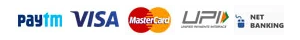 Accepted payment methods: Paytm, Visa, MasterCard, UPI, Net Banking